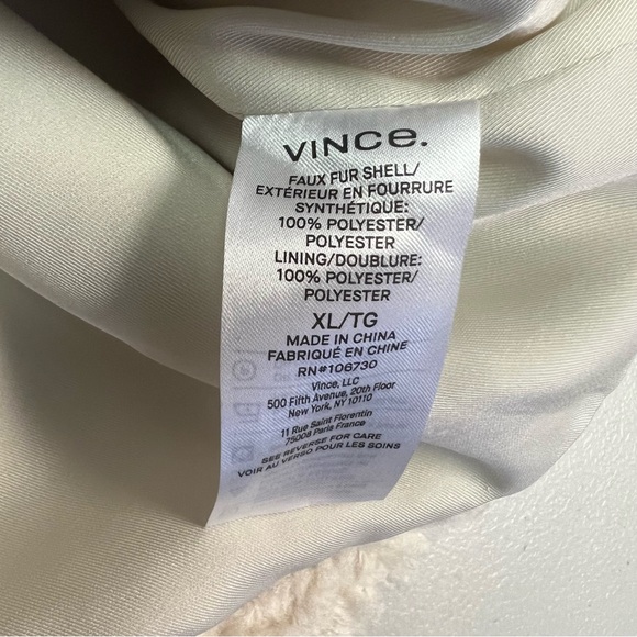 Vince Cream Teddy Faux Fur Jacket Coat for Women Size XL - Picture 8 of 13